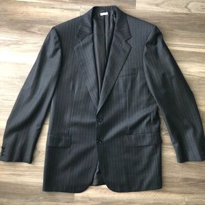 Brioni Mens Wool Blazer Two Button Charcoal Grey